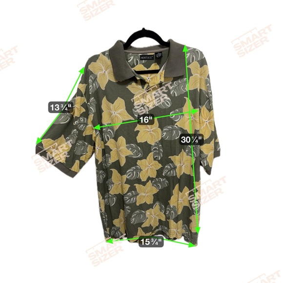 Montage by Mon Cheri Olive Floral Polo Shirt - Picture 6 of 6